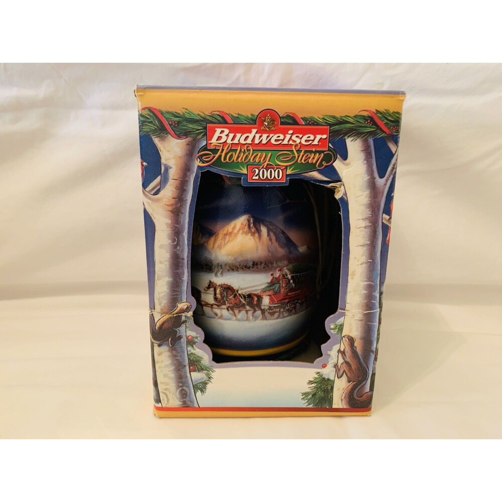 2000 Budweiser Holiday Stein Clydesdales Holiday In The Mounains with Box & COA